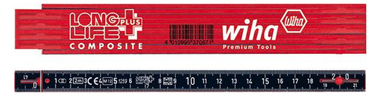 Wiha-Gliedermaßstab rot/schwarz - 2m