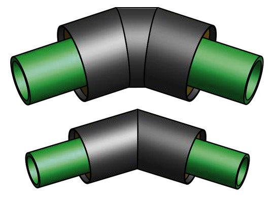 aquatherm Bogen energy blue 45Grad SL 500, 75/140 mm, SDR 11