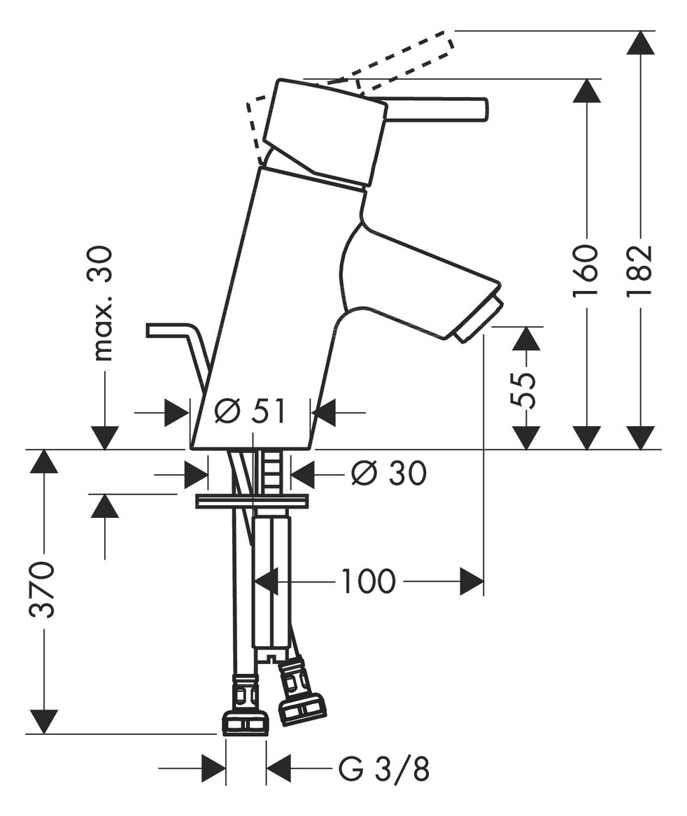 hansgrohe Waschtisch-Einhebelmischer Talis S mit Zugstangen-Ablaufgarnitur, chrom