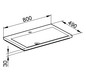 KEUCO Mineralguss-Waschtisch Royal Reflex 80 x 3 x 49 cm, weiß, 1 Hahnloch, mit Ab-/Überlaufsystem