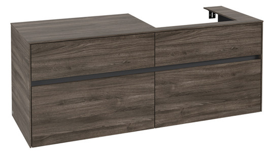 V&B Waschtischunterschrank Collaro 140x54,8x50cm, Waschtisch rechts, stone oak