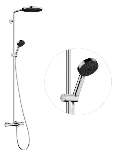 hansgrohe Brauseset Pulsify S Puro 260 1jet, mit Wannenthermostat und ...