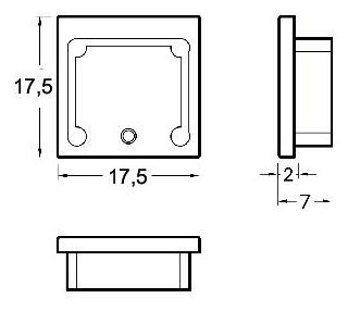 Endkappe gr Kst L17,6mm B15,9mm