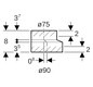 Geberit Reduktion PE DN 90/70, exzentrisch, kurz, PE-HD