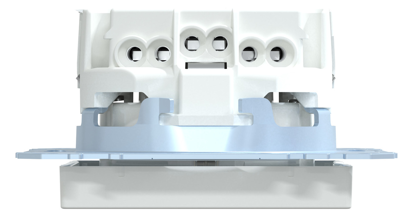 Steckdose 1f akws glz System M UP IP20 aktivweiß
