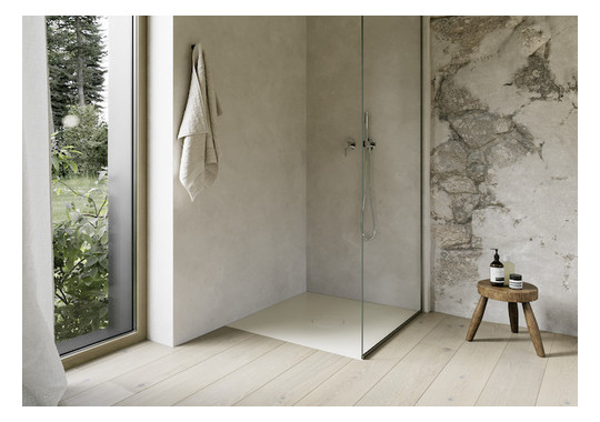 Bette Duschfliese BetteAir 1000 x 1000 mm, cream, Rechteck, glasierter Titan-Stahl