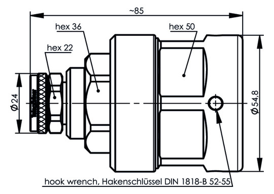 4.3-10-Stecker Rundkabel 50Ohm