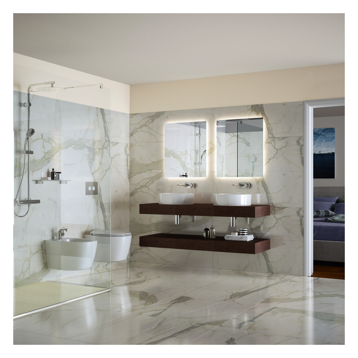 Ideal-Standard Fertigmontageset Melange für UP-Wand-Waschtisch-Einhebelmischer, verchromt