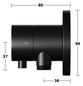 KEUCO Fertigmontageset IXMO UP-2-Wege-Ab-/Umstellventil, Schlauchanschluss, Griff Comfort, rund, schwarz matt