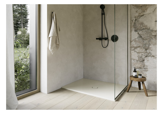 Duschfläche BetteFloor 5711 90x70cm, Antirutsch/Pro, Mini-Wannenträger, cream