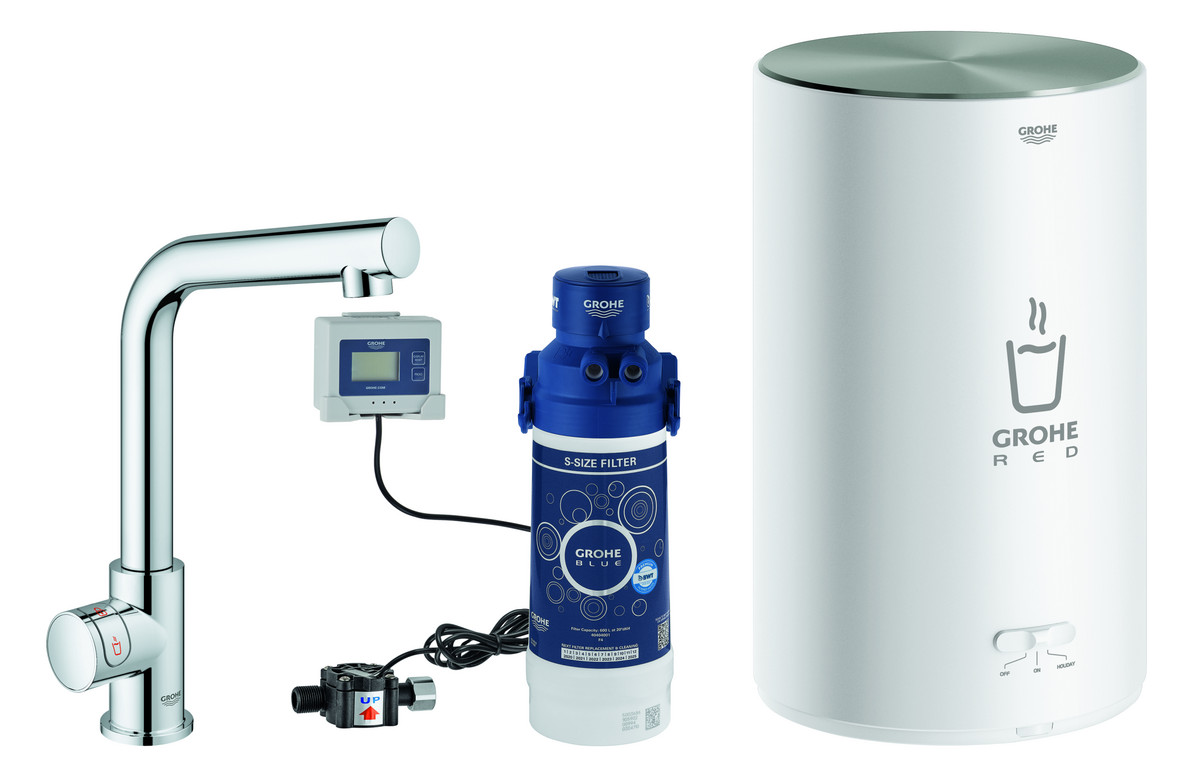 GROHE Spültisch-Standventil Red Mono L-Auslauf, mit Boiler Größe M 