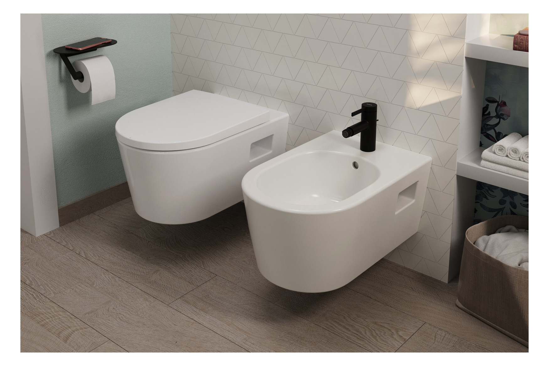 hansgrohe Wand-WC EluPura Original S mit WC-Sitz, weiß, ohne HygieneEffect und SmartClean