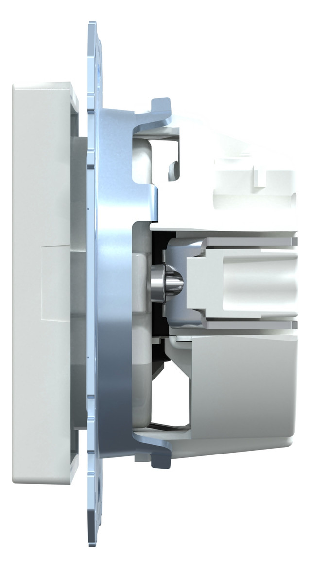 Steckdose 1f akws glz System M UP m.BS IP20 aktivweiß