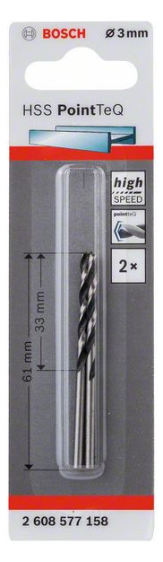 Metallbohrer Ø3mm zyl.Steckachse Edst f.Edelstahl f.Stahl