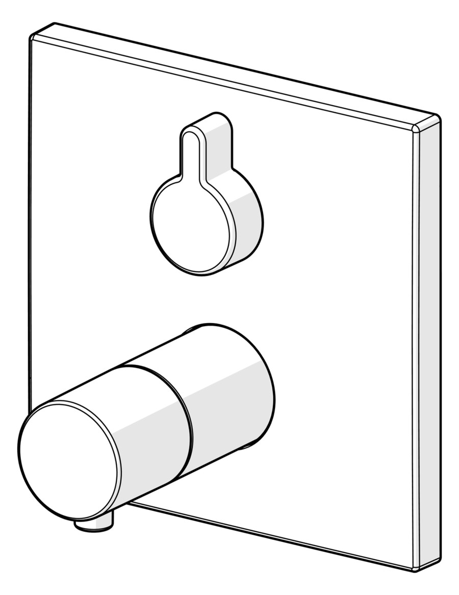 HANSA Fertigmontageset HANSAVAROX PRO UP-Wannen-Thermostat, Drehumsteller, druckunabhängig, Rosette eckig, chrom