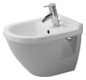 Duravit Wand-Bidet Starck 3 Compact 36x48cm, mit Hahnloch, mit Überlauf, mit Hahnlochbank, weiß