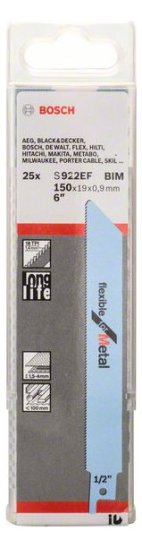 Bild Säbelsägeblatt S 922 EF Bosch VE à 25 Stück Flexible for Metal-1
