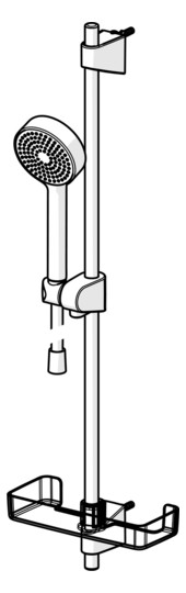 HANSA Brausestangen-Set HANSABASICJET 764 mm, Handbrause einstrahlig, Seifenschale, chrom, d= 18mm