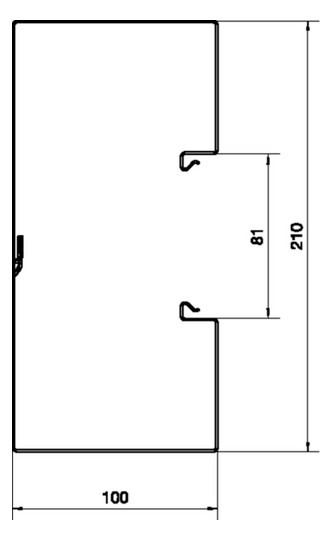 Geräteeinbaukanal ST 210x100mm vz GEB-K 14870qmm 2000mm
