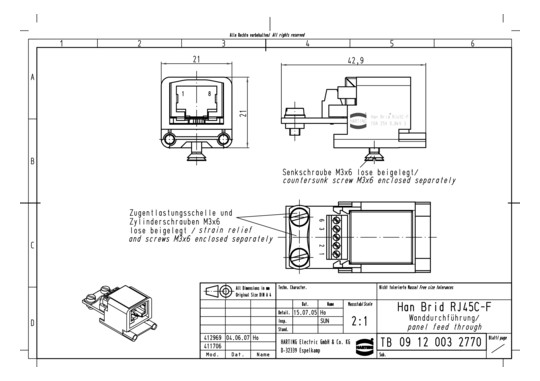 HART HAN Brid-RJ45 C-F WDF   09120032770 