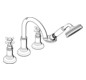 hansgrohe Fertigmontageset Axor Montreux 4-Loch-Wannenrandarmatur, mit Kreuzgriffen, brushed nickel