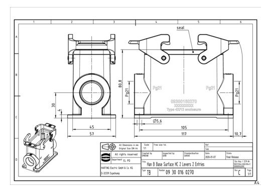 HART Sockelgehäuse           09300160270 