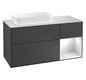 V&B Waschtisch-Unterschrank Finion 120x60,3x50,1cm, Regal rechts Peony, Glossy white lacquer