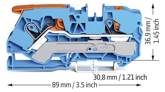 Reihenklemme 0,5-10qmm 1Etage 2kl bl 57A TS35 Hutschiene TH35