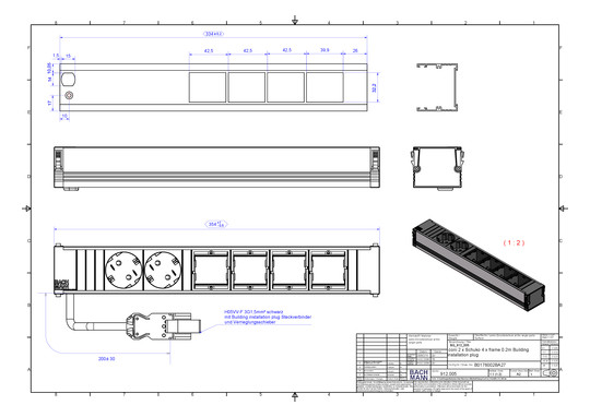 Bachmann CONI 2xSchuko 4xABD     912.005 