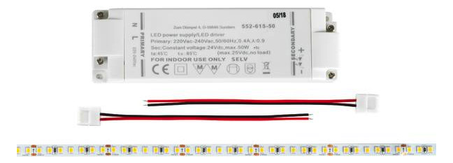 LED-Lichtband 9,6W/m ws 3100K 140Stk/m IP20 LED nicht austauschbar 5000mm DC LED-Lichtband 9,6W/m ws 3100K 140Stk/m IP20 LED nicht austauschbar 5000mm DC