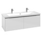 V&B Waschtisch-Unterschrank Subway 3.0 127,2x42,9x47,8cm, mit LED/Griff Aluminium glänzend, brilliant white