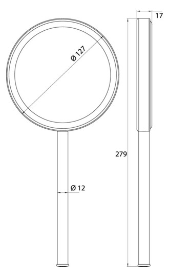 EMCO Handspiegel Pure Ø 127 mm, 3-fach, rund, chrom