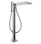 hansgrohe Fertigmontageset Axor Massaud Wannen-Einhebelmischer, bodenstehend, brushed brass