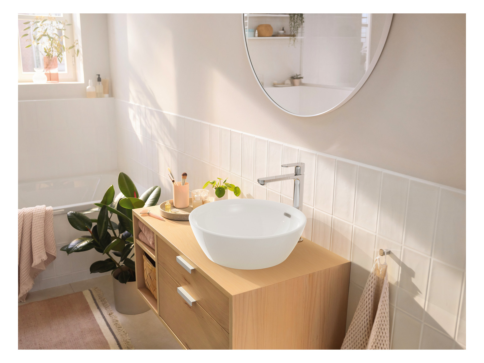 hansgrohe Waschtisch-Einhebelmischer Rebris S 240 CoolStart ohne Zugstangen-Ablaufgarnitur, chrom