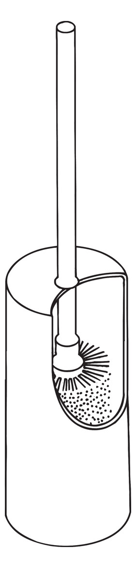 HEWI Toilettenbürstengarnitur 477 d&#x3D; 110x250mm, freistehend, lichtgrau
