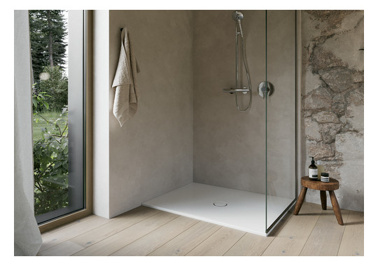 Duschfläche BetteFloor 1661 100x90cm, Mini-Wannenträger, snow