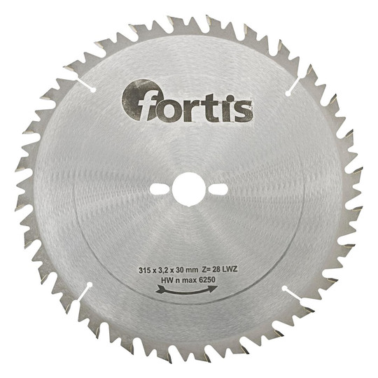fortis-HW-Tischkreissägeblatt LWZ 315x3,2x30 mm, 28Z