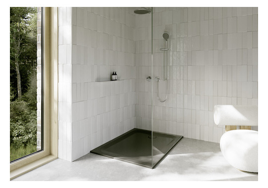 Duschwanne BetteUltra 1670 120x75x3,5cm, Glasur, Mini-Wannenträger, slate