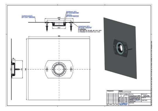 LORO X Schiebeflansch für Kunststoff-Dachabdichtungsbahnen, DN 70