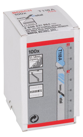 BOSCH-Stichsägeblätter Basic for Metal - T118A...
