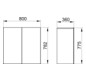 KEUCO Mittelschrank Stageline Dekor Vulkanit, Glas Vulkanit satiniert, 80x78,2x36cm, 2-türig