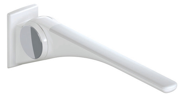 HEWI Stützklappgriff 802 LifeSystem Basic 750, anthrazit hochglanz/anthrazit matt, mit Schild, verchromt