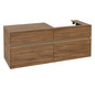V&B Waschtischunterschrank Collaro 140x54,8x50cm, Waschtisch rechts, LED-Beleuchtung 10,4W, kansas oak
