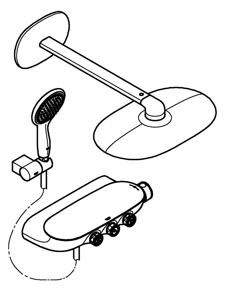 GROHE Duschsystem Rainshower SmartControl Duo 360 mit AP-Thermostat, Auf-/Unterputz Kombination, moon white