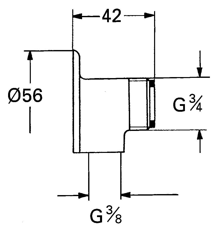 GROHE Wandscheibe 12016 3/8"x3/4" chrom