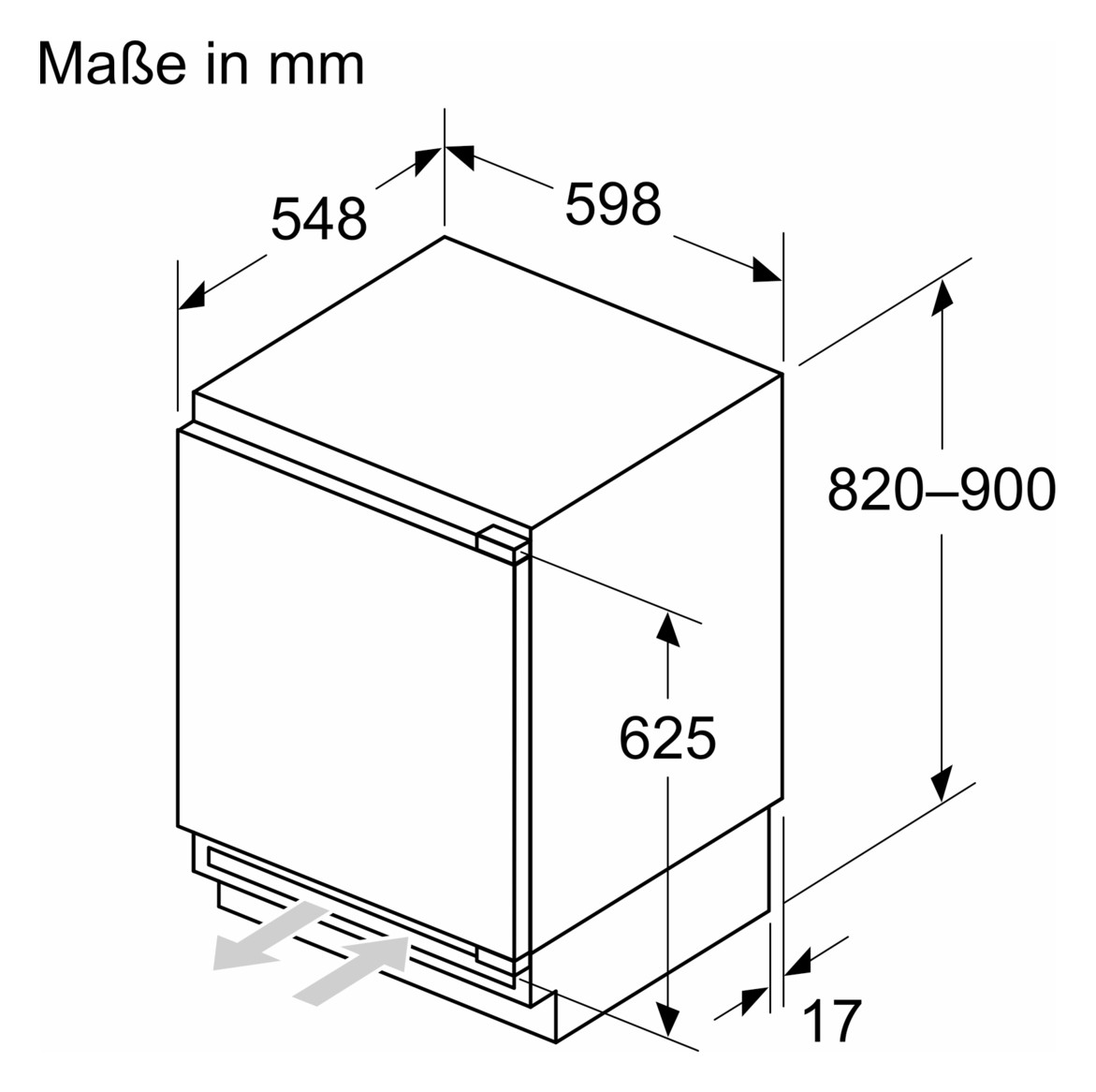 Kühlschrank UB E 134l ws 93kwh B598mm H820mm