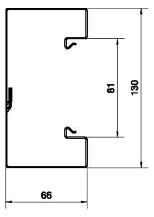 Geräteeinbaukanal ST 130x66mm ver-ws RAL9016 GEB-K besch 7700qmm 2000mm