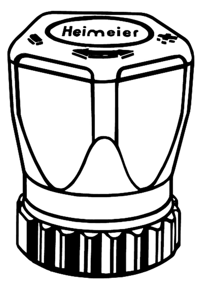 Heimeier Handregulierkappe mit Rändelmutter, weiß