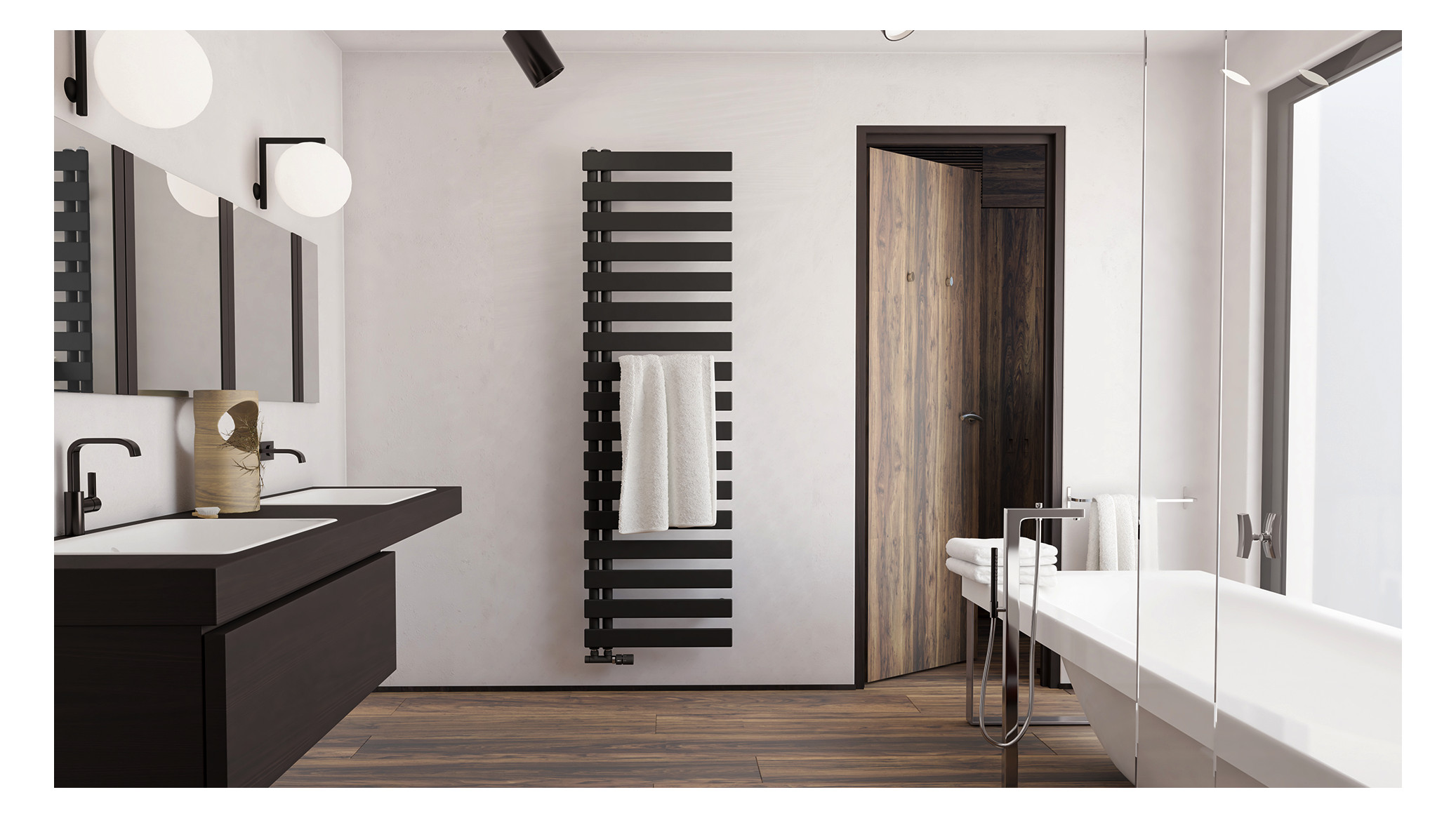 Zehnder Design-Heizkörper Roda Uno ROU-150-060, 1520 x 550 mm, grey Aluminium