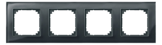 Rahmen 4f ony-sw glz M-PLAN Glas f.GEB-K onyxschwarz Unterputzmontage
